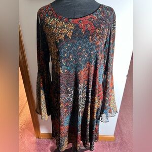 MSK peacock design with featherwings dress